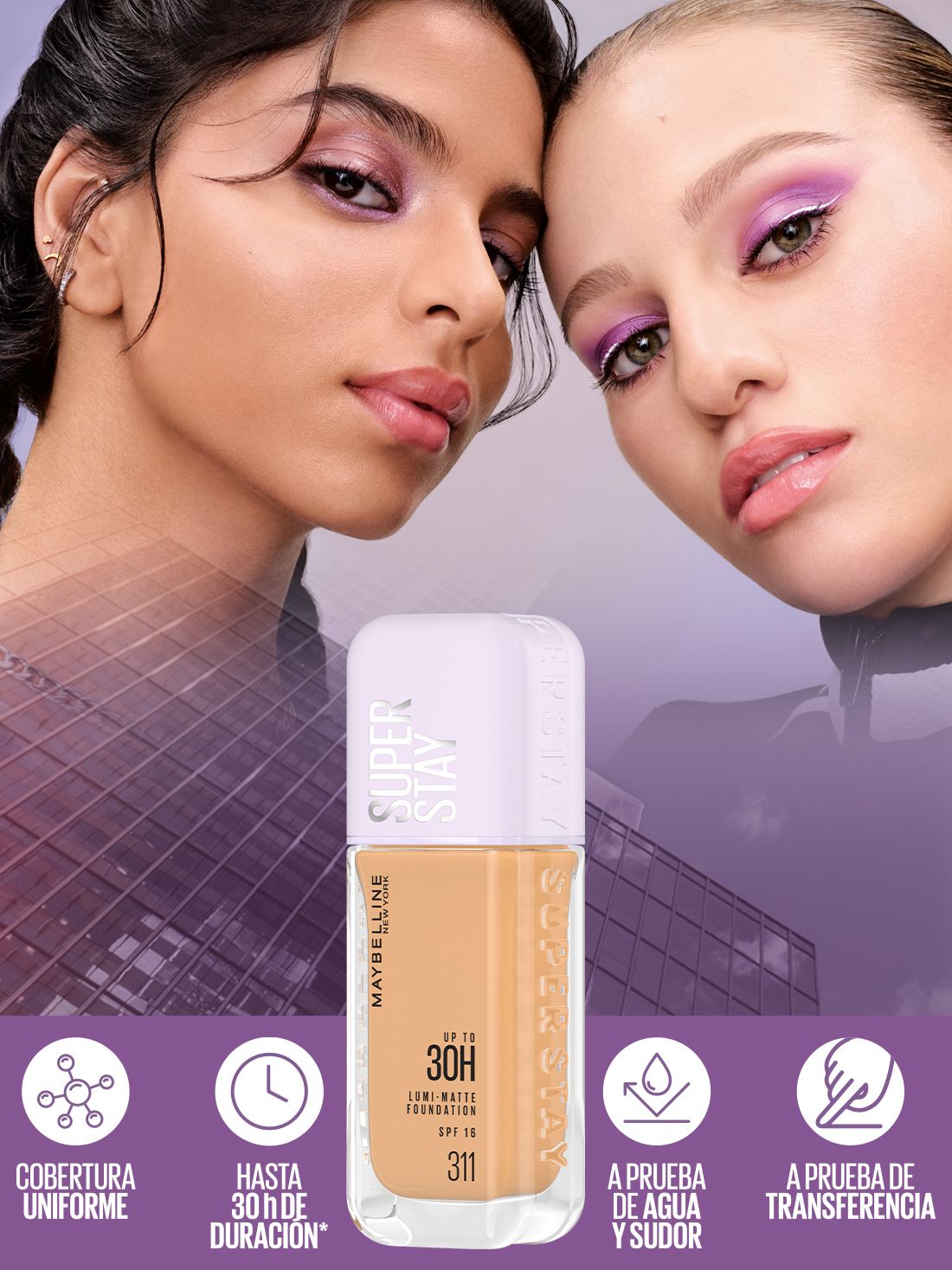 Maybelline maquillaje líquido super stay lumi matte 22024, 311 AS X, hi-res