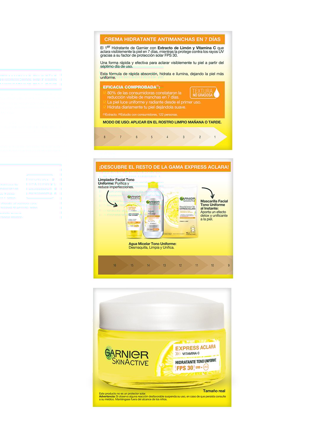 Garnier crema hidratante express aclara  35313, ÚNICO, hi-res