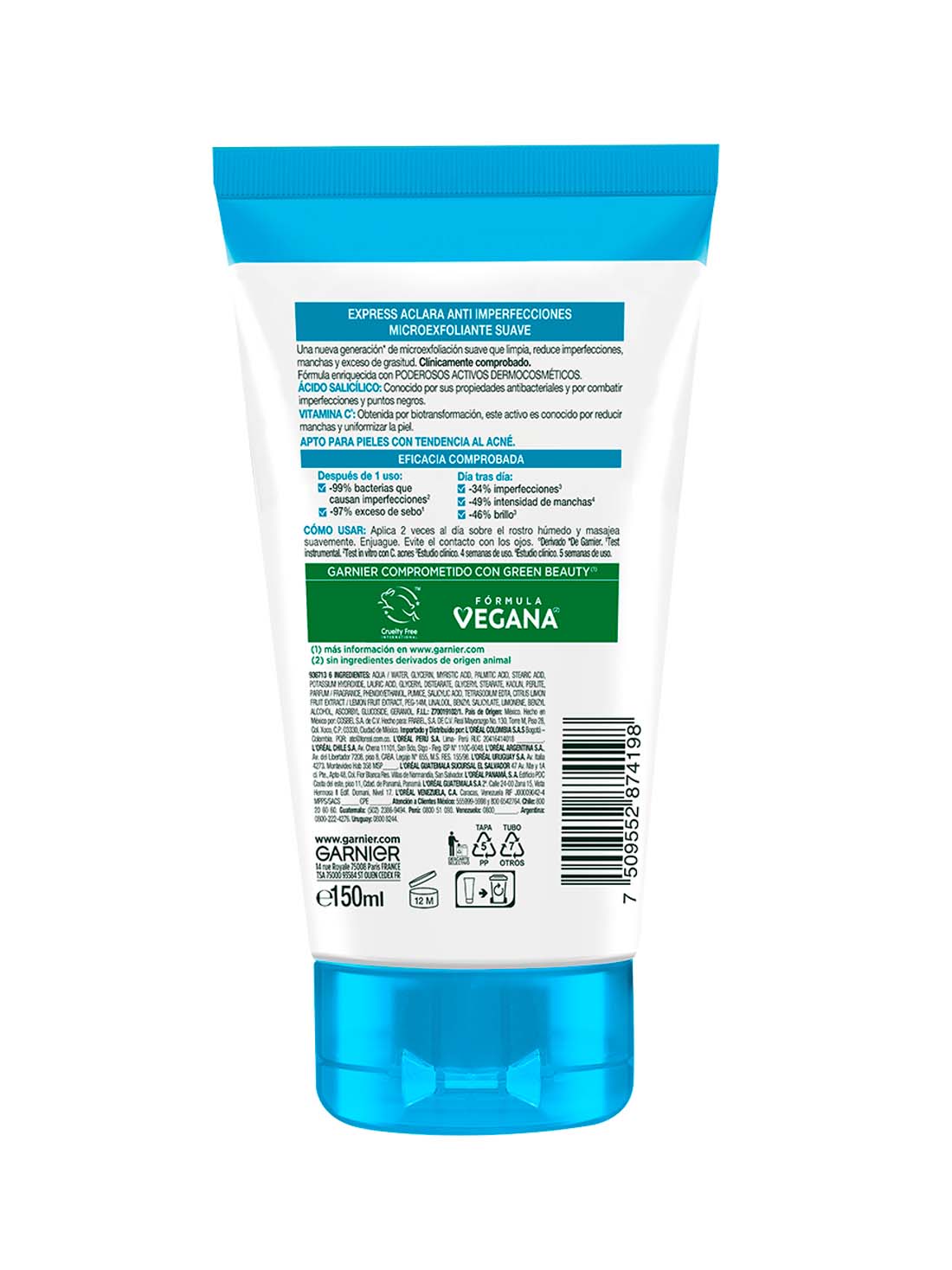 Garnier exfoliante EA anti acne  25018, ÚNICO, hi-res