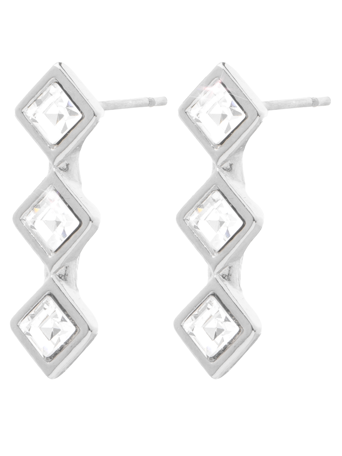 Aretes tres rombos 29037, PLATA, hi-res