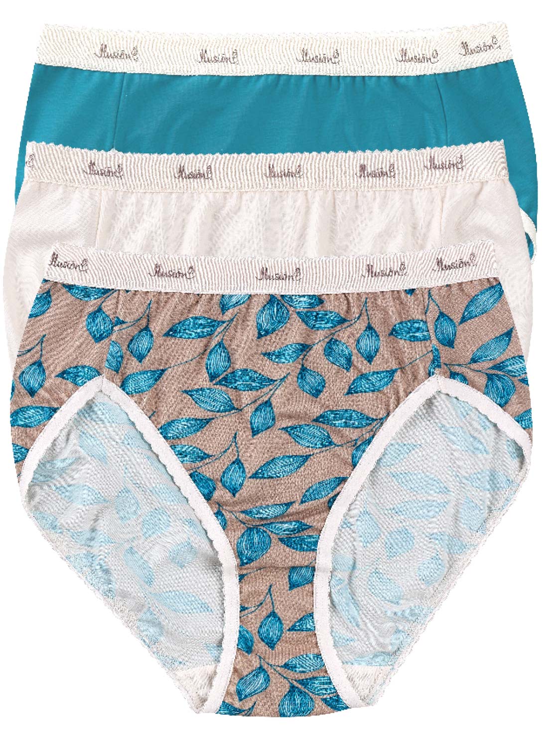 Paquete de 3 panties corte francés 31343, HOJAS LIX, hi-res