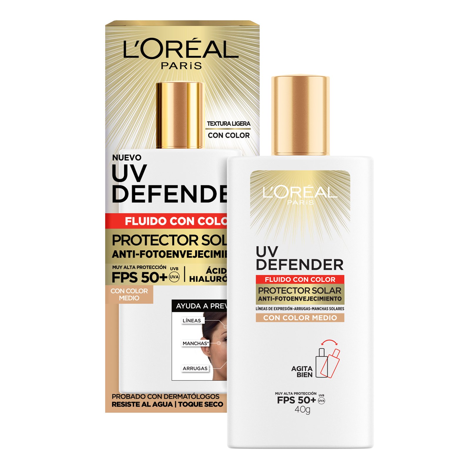 L'Oréal Paris protector UV defender fluido medio 27022, ÚNICO, hi-res