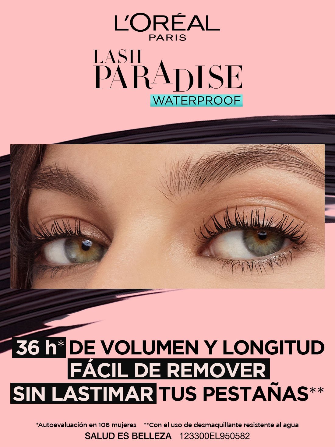 L'Oréal Paris mascara de pestañas voluminous lash paradise 21048, BLACK WP, hi-res
