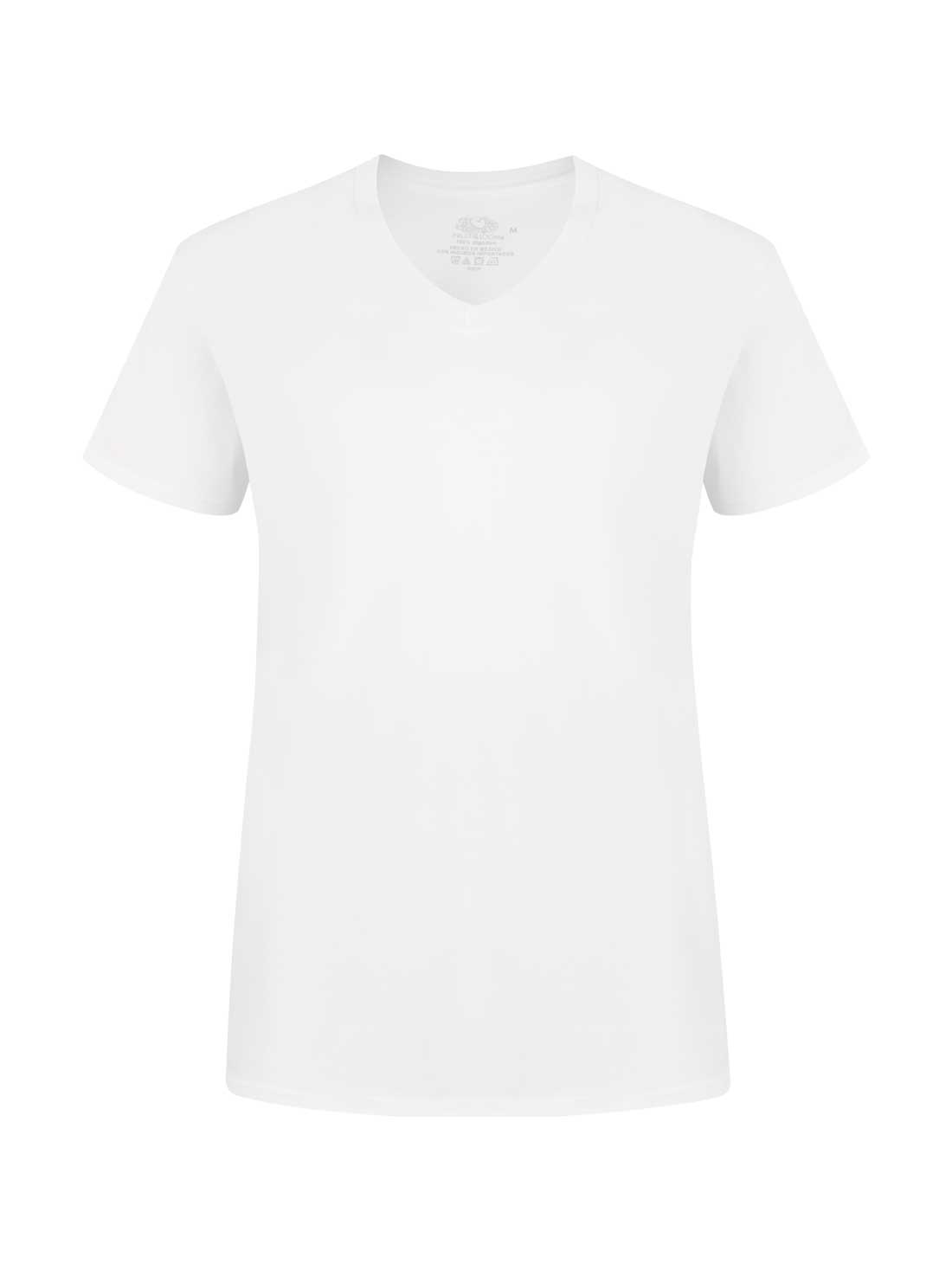 Playera cuello V Fruit of the Loom 72019, BLANCO, hi-res