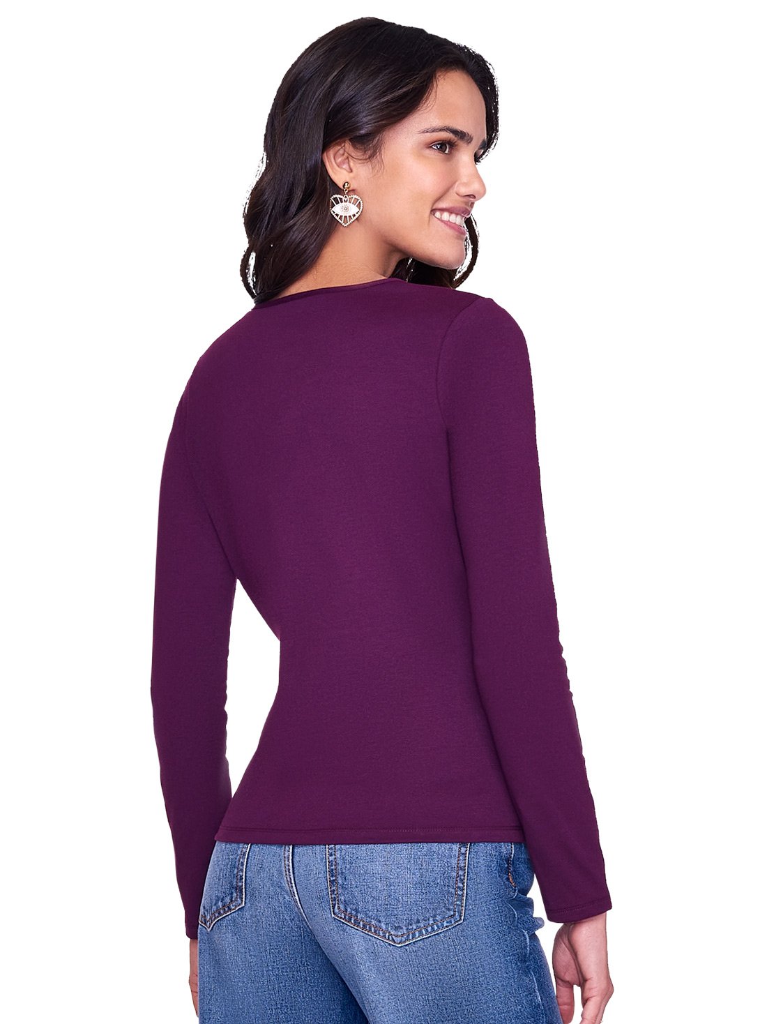 Blusa 81130 Escote redondo y Silueta ajustada Ilusion