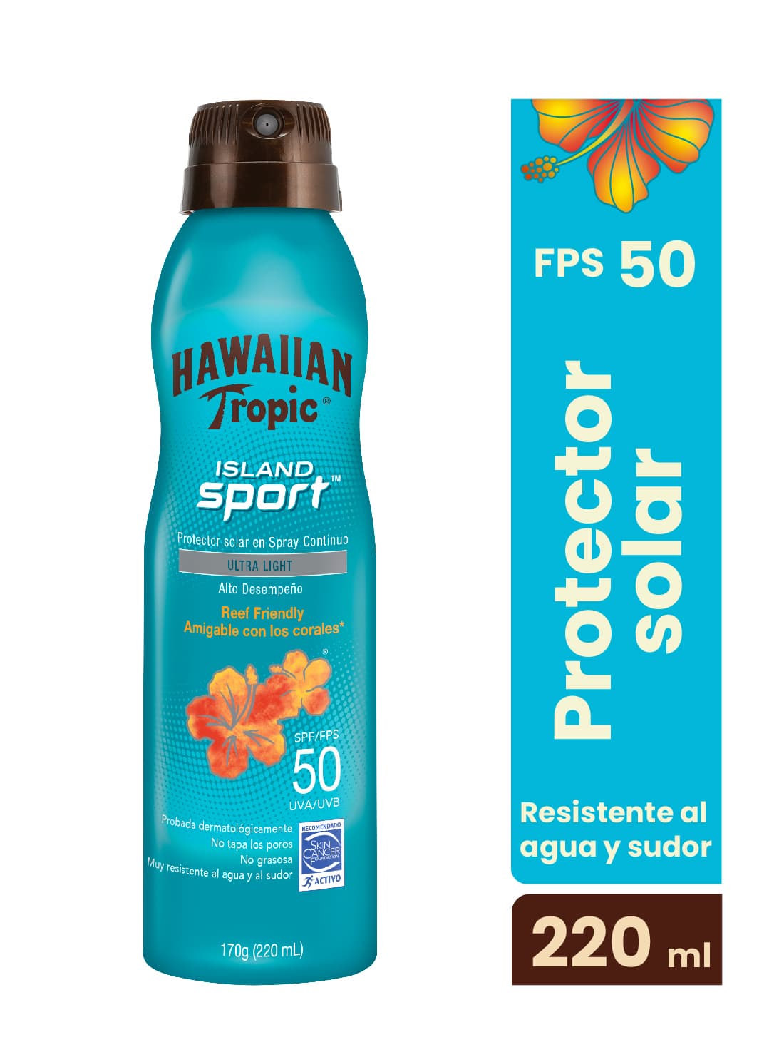 Hawaiian Tropic spray island sport FPS 50+ 27072, ÚNICO, hi-res