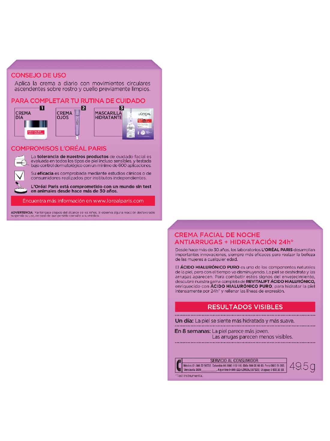L'Oréal Paris crema de noche revitalift ácido hialurónico 35273, ÚNICO, hi-res