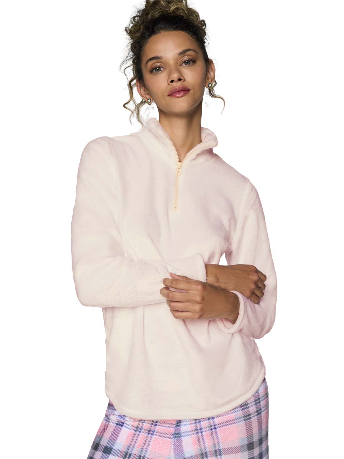 Pijama de fleece 77189, CUADROS ROSAS III, hi-res