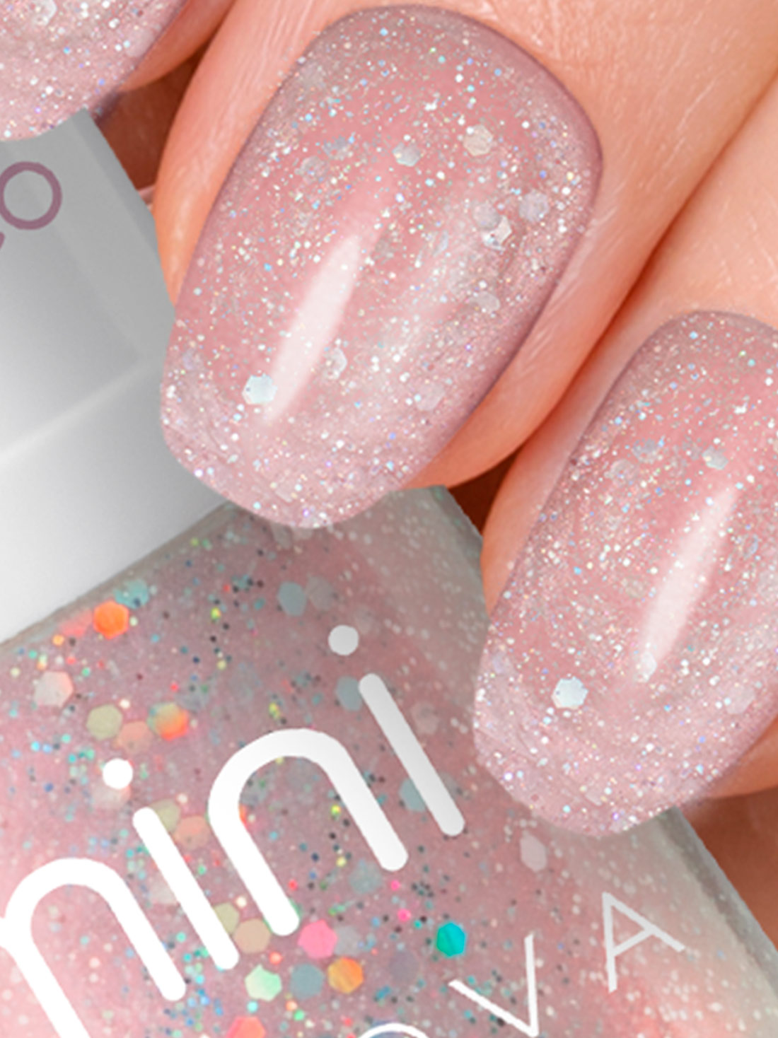Renova esmalte mini  23014, BEIGE CON GLITTER, hi-res