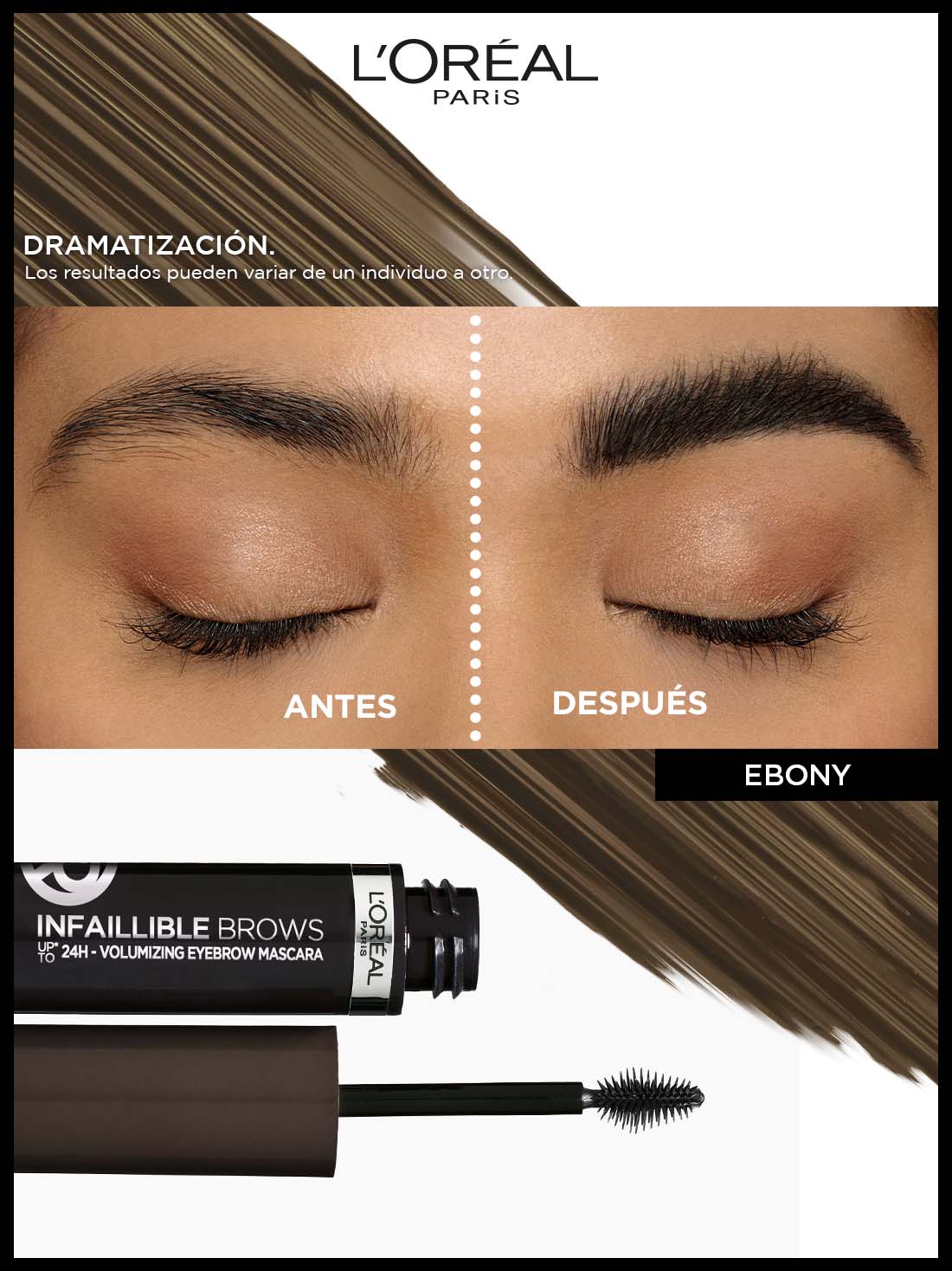L'Oréal Paris máscara para cejas infallible artist plump 21044, DARK BRUNETTE 04, hi-res
