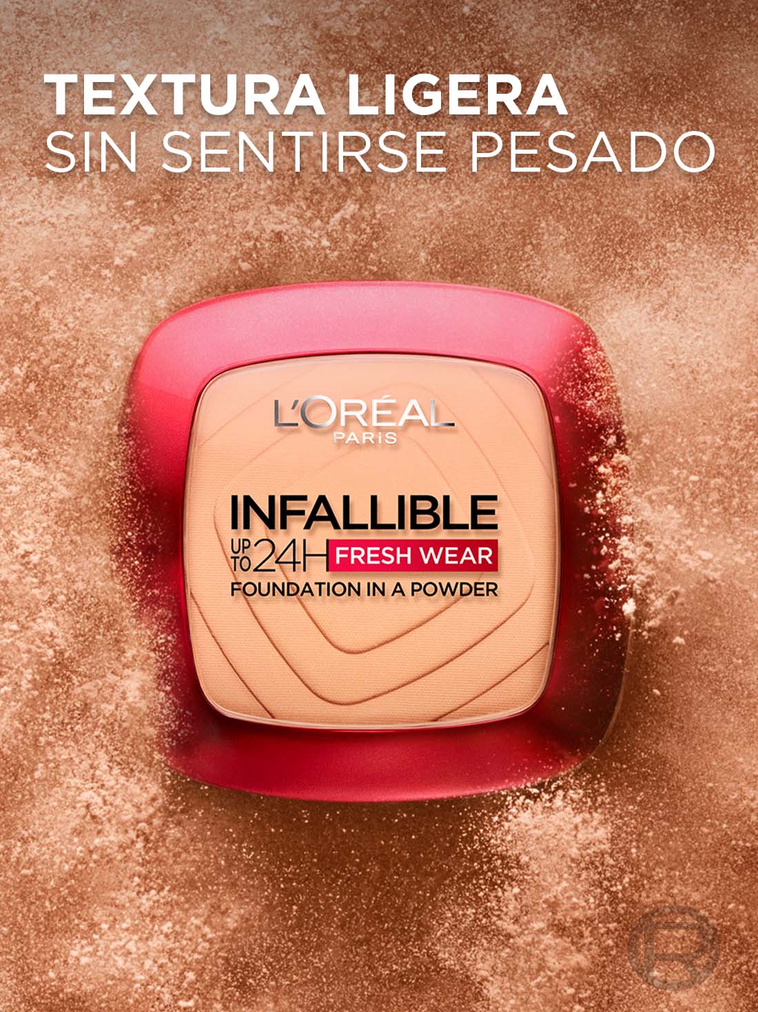 L'Oréal Paris polvo compacto infallible fresh wear 22031, 130 TRUE BEIGE, hi-res