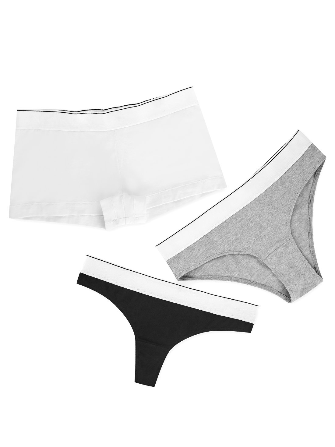 Paquete de 3 panties multisilueta 24336, NEGRO, hi-res