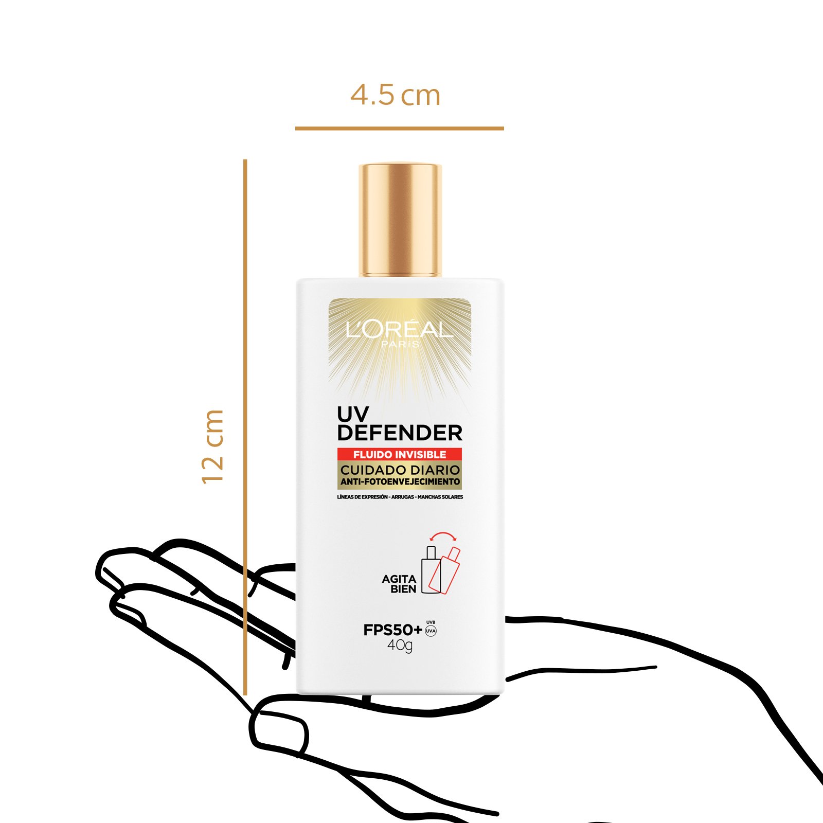 L'Oréal Paris protector UV defender fluido sin color  35346, ÚNICO, hi-res