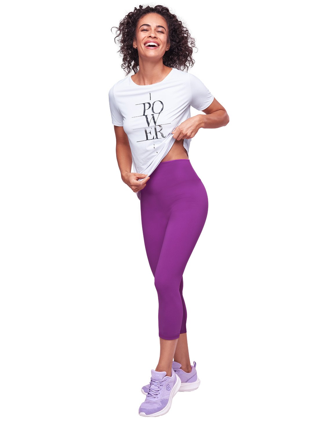 Leggings capri con pretina alta 1794, PÚRPURA I, hi-res