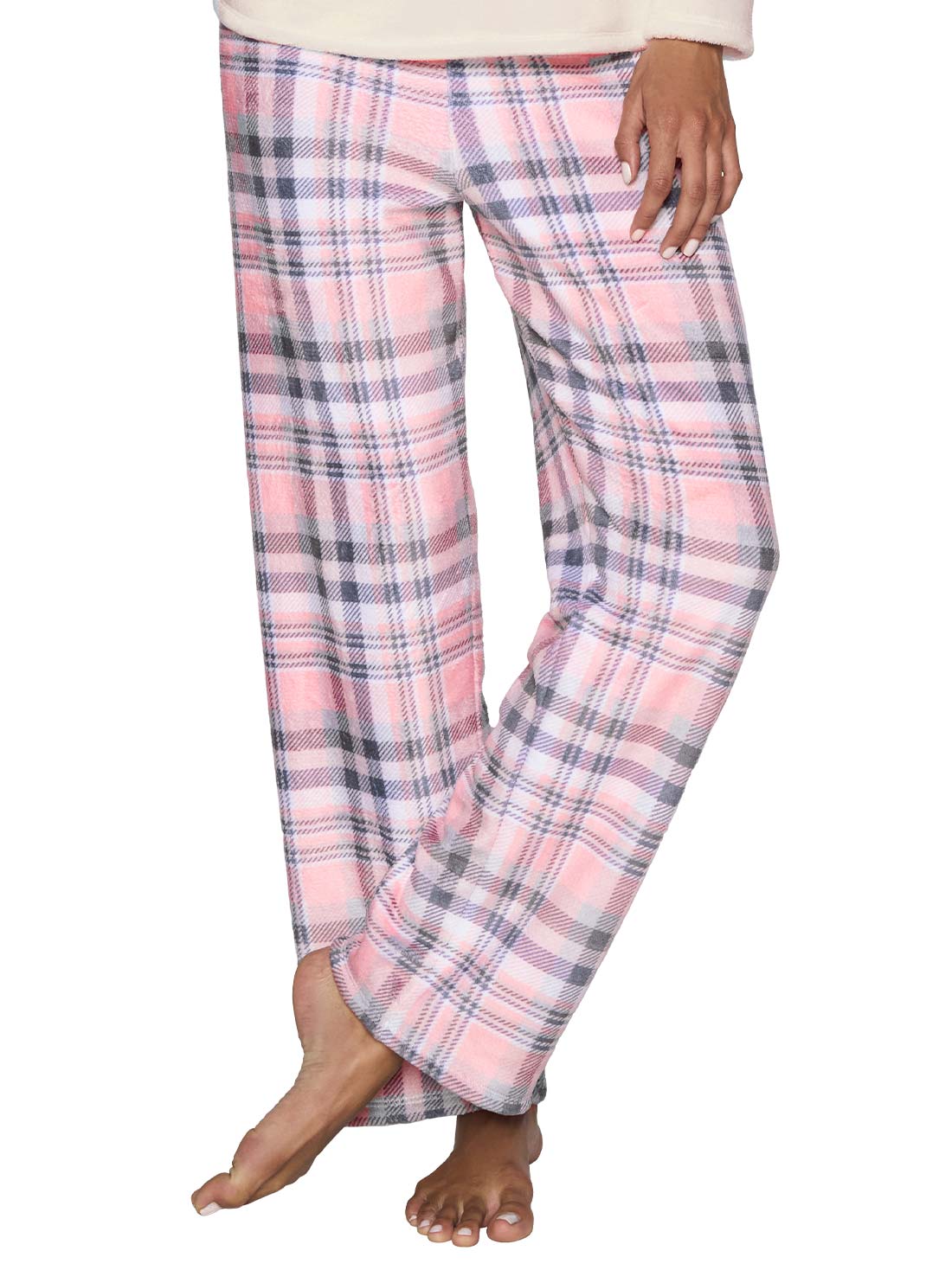 Pijama de fleece 77189, CUADROS ROSAS III, hi-res