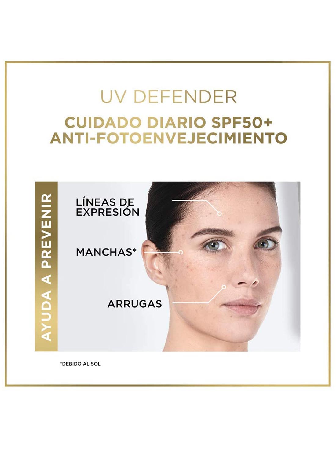 L'Oréal Paris protector UV defender FPS 50+ anti brillo sin color  35321, ÚNICO, hi-res